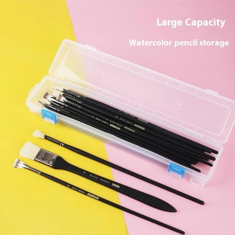 Portable Plastic Storage Box For 13Inch Brushes Makeup Stationery