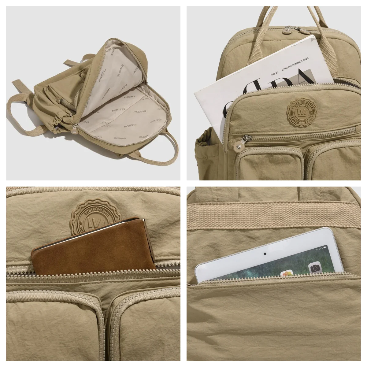 أنيق أكسفورد القماش مقاومة للماء سعة كبيرة المرأة حقيبة ظهر عادية متعددة جيب حقيبة السفر ركاب محمول Backpac