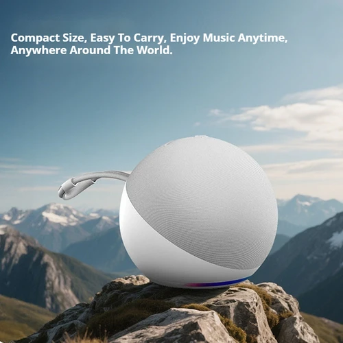 Imagen 2 del producto Altavoz Bluetooth inalámbrico Alaxe con 360 °   Sonido envolvente IPX4 Altavoz impermeable Luces RGB Subwoofer portátil para viajes de fiesta