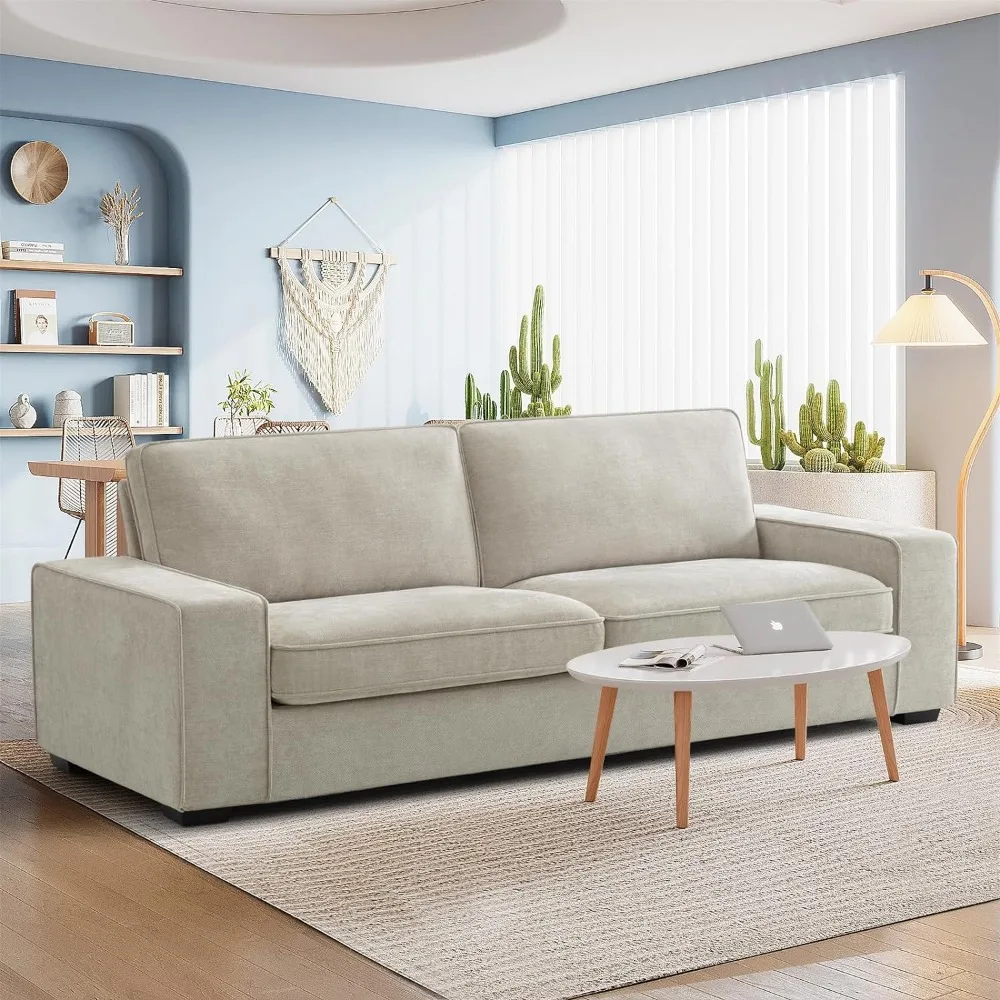 

Sofa Couch, 88” Chenille Loveseat Comfy Couches for Living Room, Modern Deep Seat Sofa with Removable Back and Seat Cushions