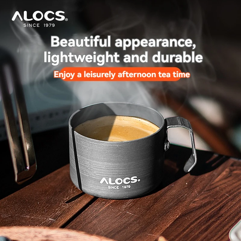 ALOCS Outdoor Wall-hanging Coffee Cup With Handle Anti-drop Handy Cup Portable Simple Drinking Cup Teacup