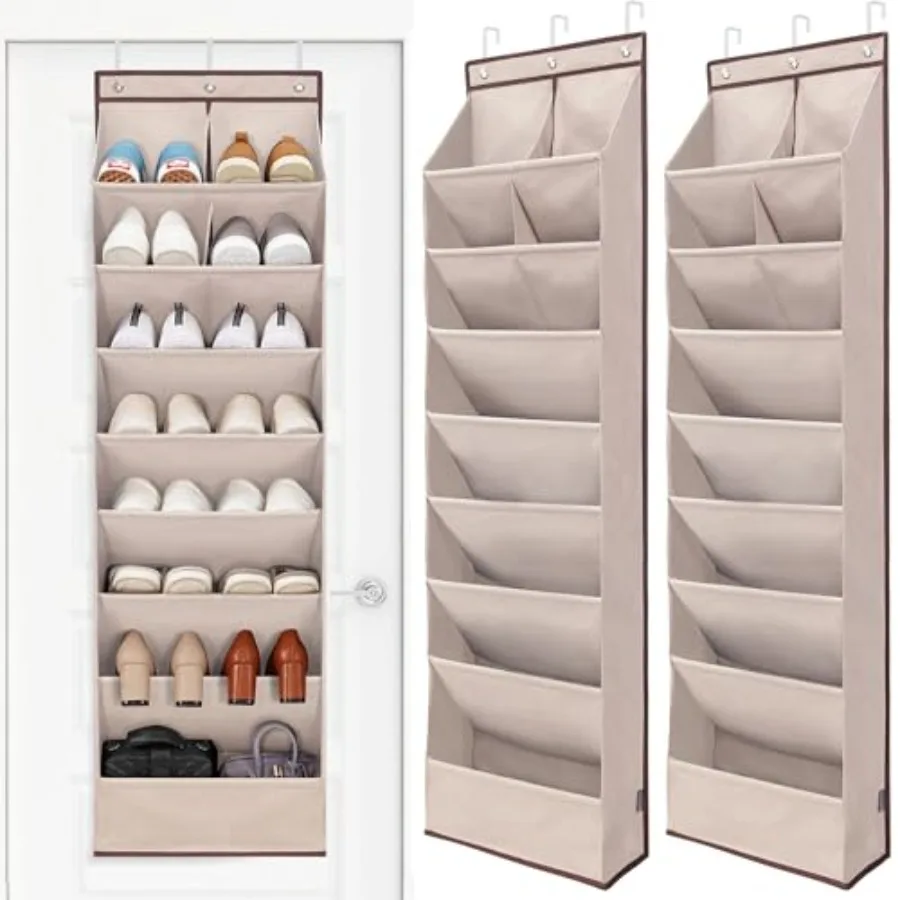 

Over the Door Shoe Organizer Heavy-Duty Large Deep Pocket Hanging Shoe Organizer Shoe Rack Door Closet Shoe Organizer for Wall,