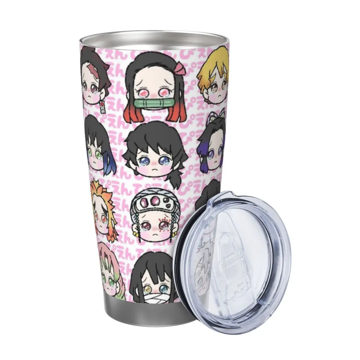 Demon Slayer Kimetsu No Yaiba 20oz Stainless Steel Car Mug Straw Thermal Iced Travel Cup Vacuum Insulated Coffee Hot Cup