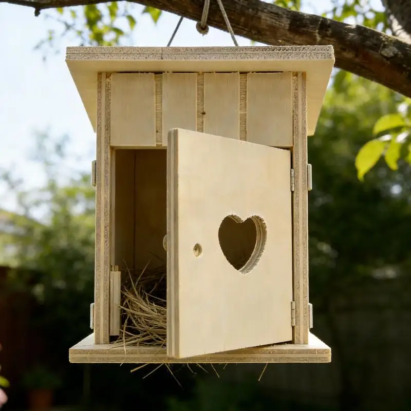 1 Pezzo Decorazione Casa, Mini Nido di Uccello in Legno, Modello Pollaio, Accessori per Fotografia, Miniature per Casa delle Bambole