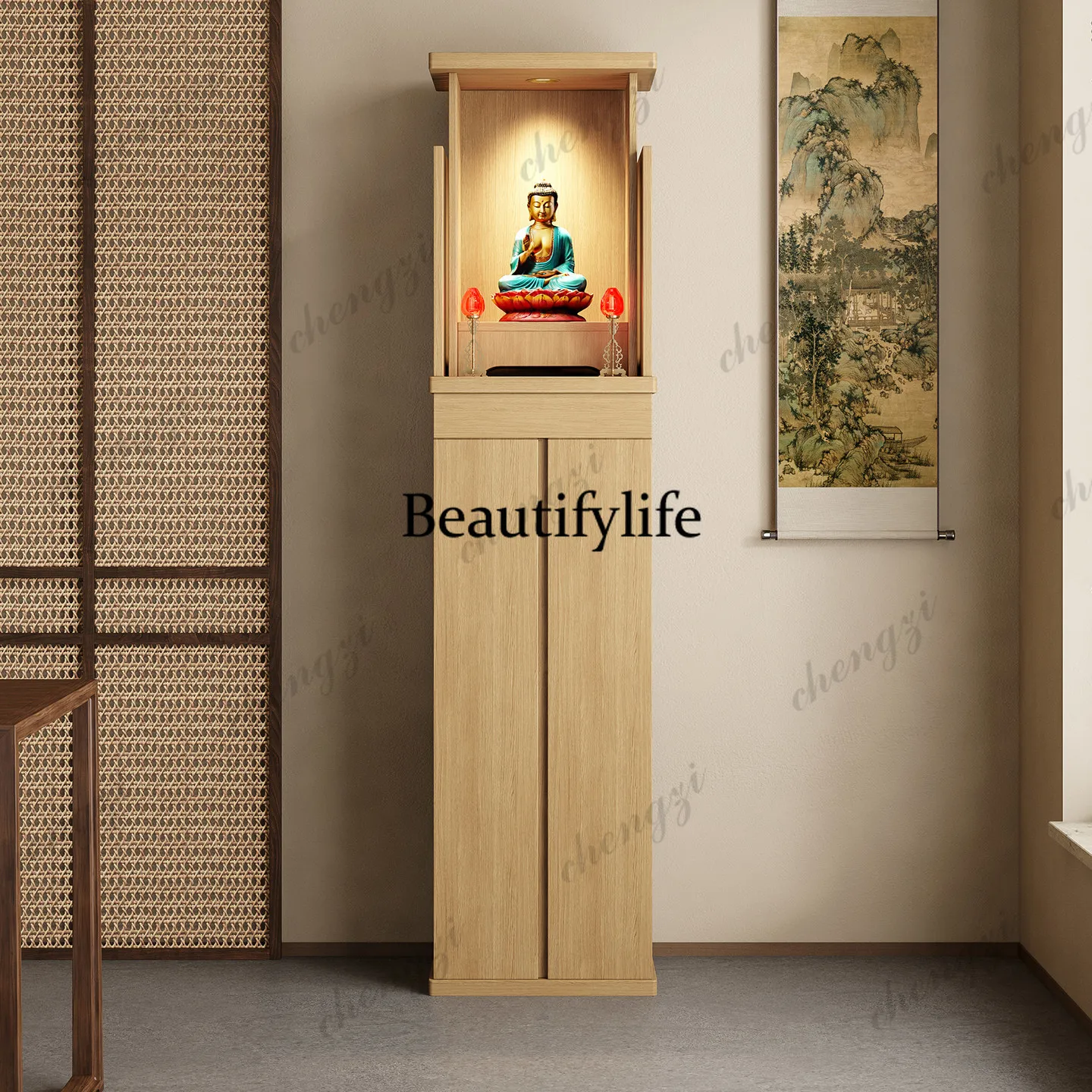 Solid wood new chinoiserie  living room altar table god of wealth cabinet guanyin bodhisattva incense altar table altar table