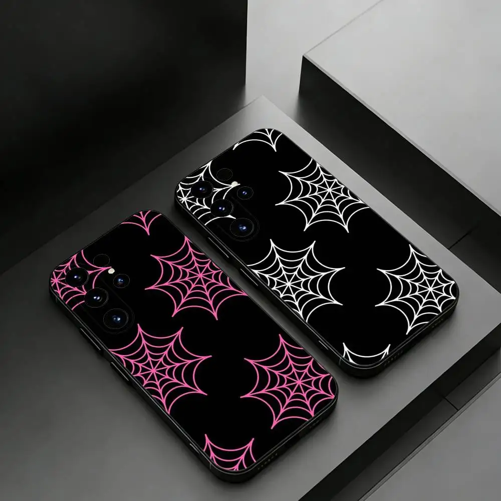 

Spider web Pattern Phone case for Samsung Galaxy S24,25,26,23 22,21,S20 Plus Ultra FE soft fundas cases
