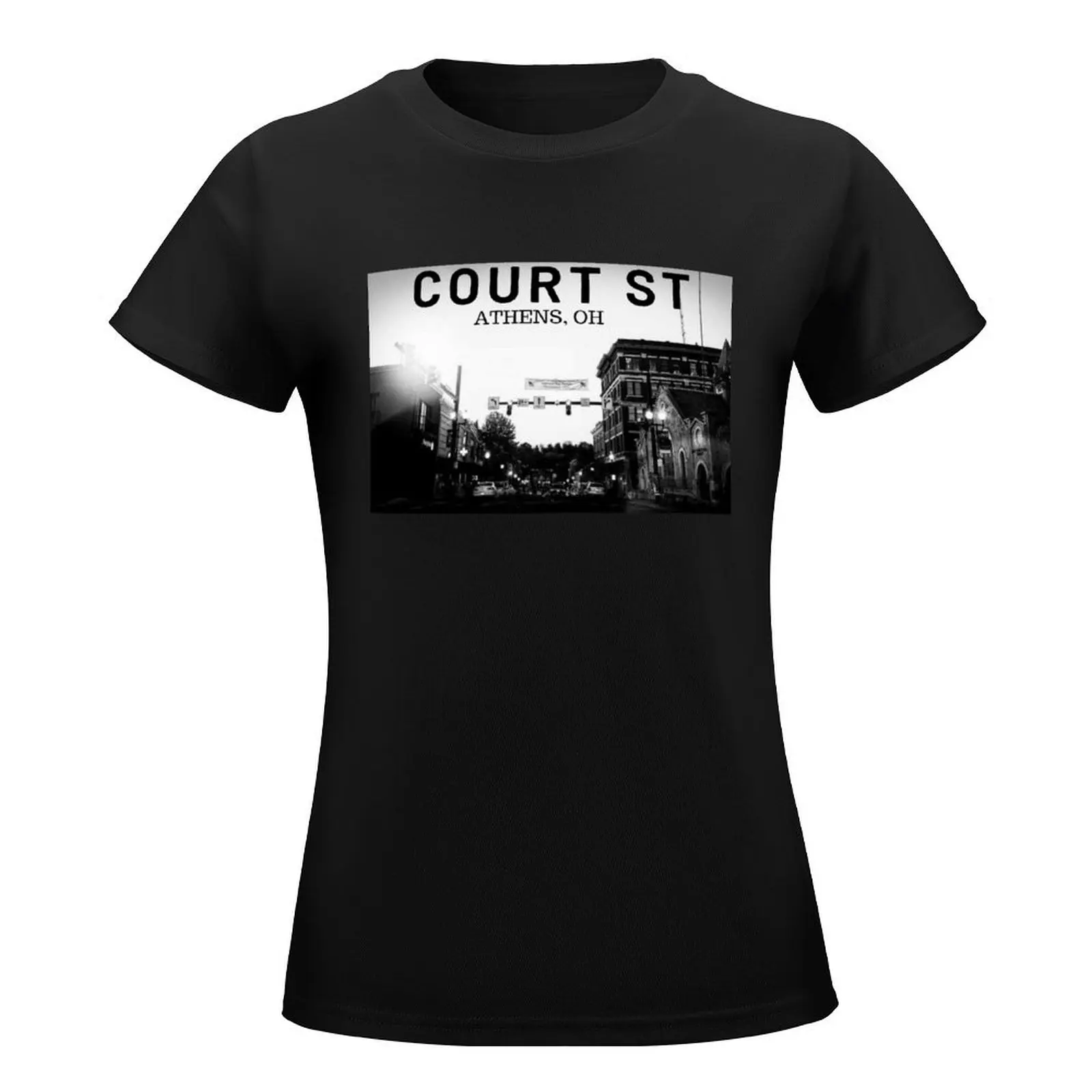 Court St Athens, Ohio T-Shirt cute tops summer tops cropped t shirts for Women