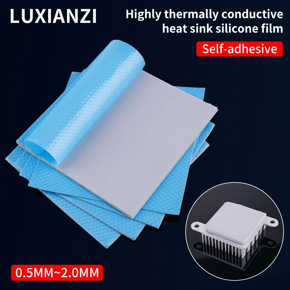 LUXIANZI 13W/mK 100*100mm GPU CPU Heatsink Silicone Pad 0.5/1/1.5/2.0/2.5mm Cooling Conductive Thermal Pad Processor Accessories