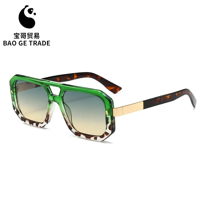 2026 Minimalist Geometric Double Frame Square Sunglasses Rivet Gradient UV400 Designer Shades Unisex For Commute