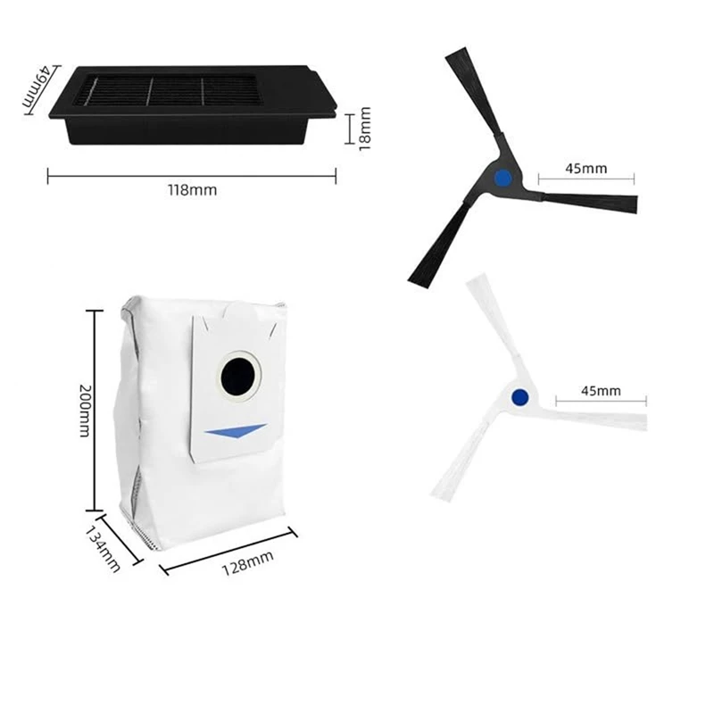 HEPA Filtro Saco De Poeira para Ecovacs Deebot, Aspirador de pó Peças, Acessórios, X2, X2, Omni, X2pro, DEX86, 1 Conjunto, 16pcs