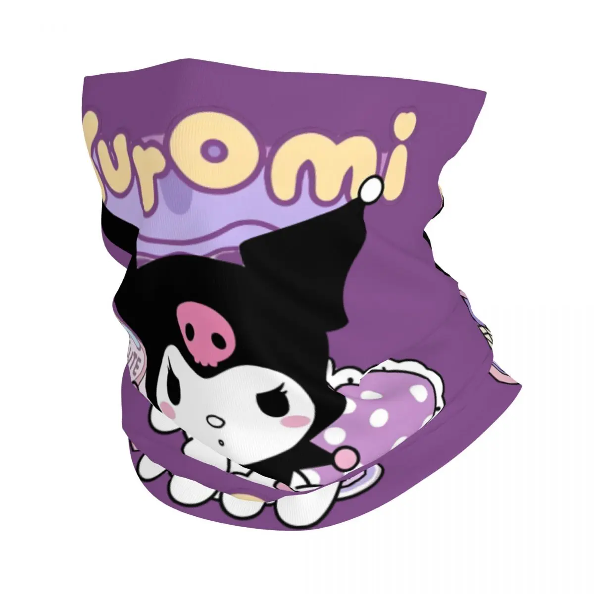 Bandana de calavera de Anime Sanrio Kuromi, polaina para el cuello, protección UV, bufanda para la cara, cubierta para hombres y mujeres, gorros Kawaii de dibujos animados, pasamontañas de tubo
