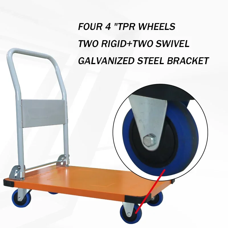 Foldable steel platform trolley for 300kg