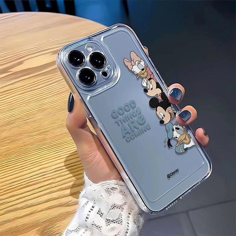 Cartoon Mischievou Minnie Mickey Daisy Donald Duck Side Probe Phone Case For iPhone 11 12 13 14 15 16 17 Pro Max Plus Air Cover view 2