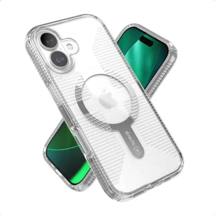 

Speck GEMSHELL Grip +MS Case for iPhone 17 Clear Clear Slim Protective Grip Drop Protection MagSafe Compatible