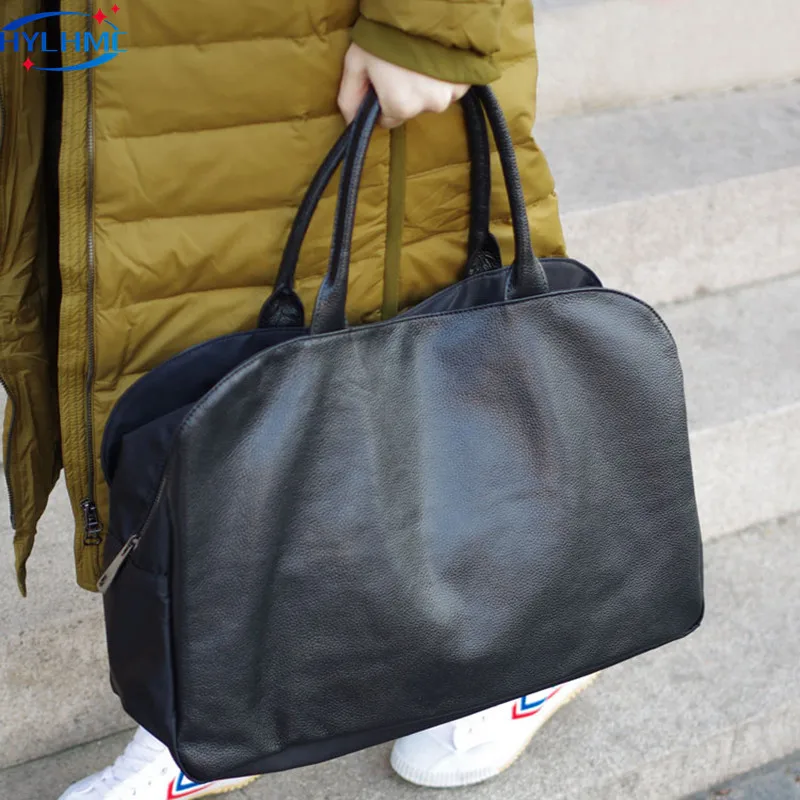 

Fashion Genuine Leather Women Handbags Soft Black Briefcase Large-capacity Shoulder Tote Bag Outing Short-distance Travel Bags