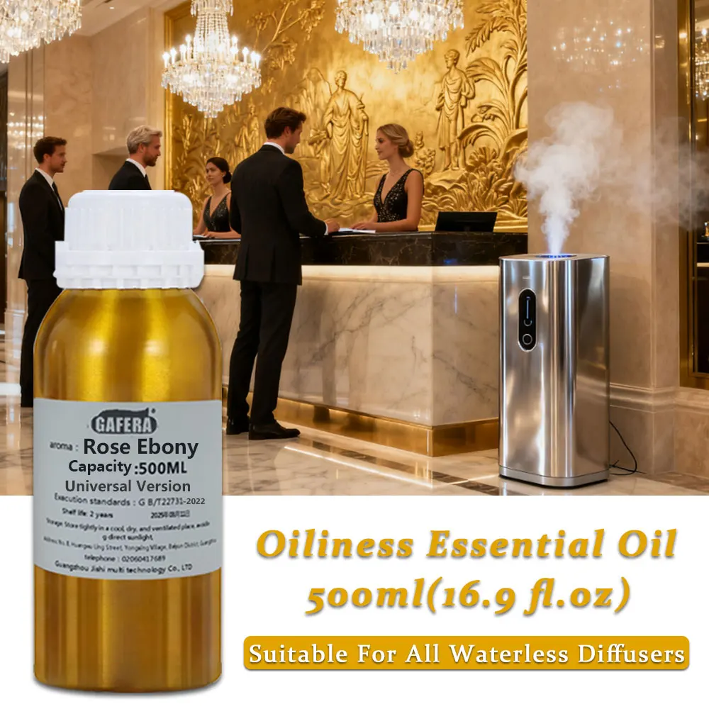 GAFERA 500ml(16.9 fl.oz) Rose Ebony Hilton Essential Oil - For All Waterless Diffuser, Aroma Diffuser Replenish Aromatherapy Oil