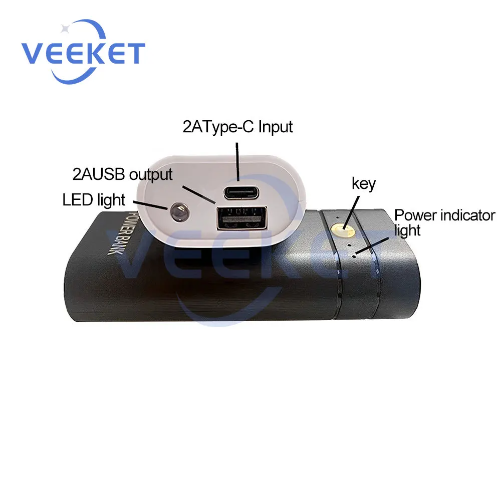 DIY Power Bank Box Зарядное устройство с плоской головкой Внешний корпус USB-выходные порты Пластиковый корпус Чехол Power Bank