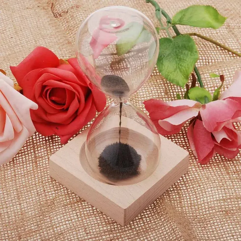 Magnetic Hourglass Awaglass Hand Blown Timer Table Top Decorator Magnetic