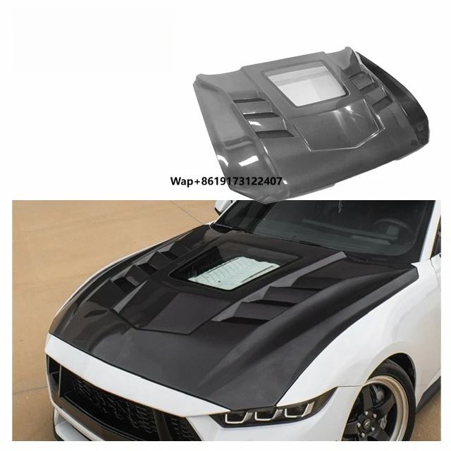 

Carbon Hood for Mustang 2024+ S650 Upgrade Transparency Style Carbon Fiber Engine Bonnet Hood