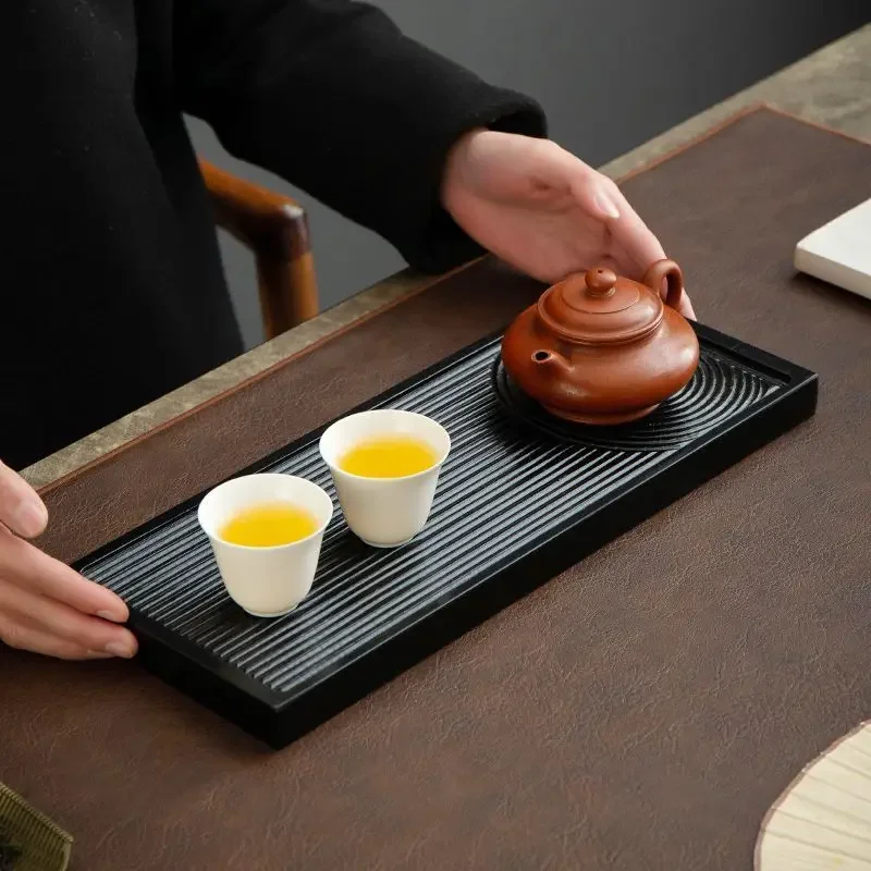 Japanese style minimalist kung fu household landscape square dry tea table,  drainage tea tray, small tea set tray