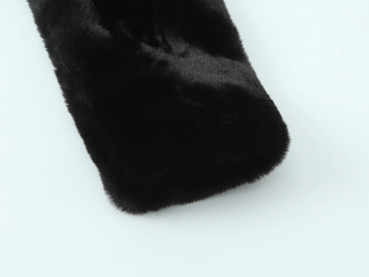 DEEABAE 2025 Winter New Women's Clothing Artificial Fur Effect Flip Collar Long Sleeve Coat Plush Coat