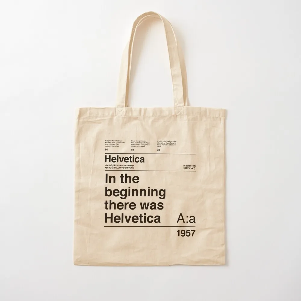 Helvetica Typography Font Design: In The Beginning There Was Helvetica Tote Bag Cloth bags shopping bag logo