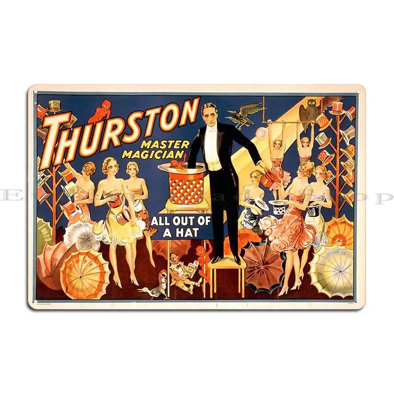 Magician Thurston All Out Of A Hat Karthiks2 Metal Plaque Poster Printing Decoration Garage Wall Mural Tin Sign Poster