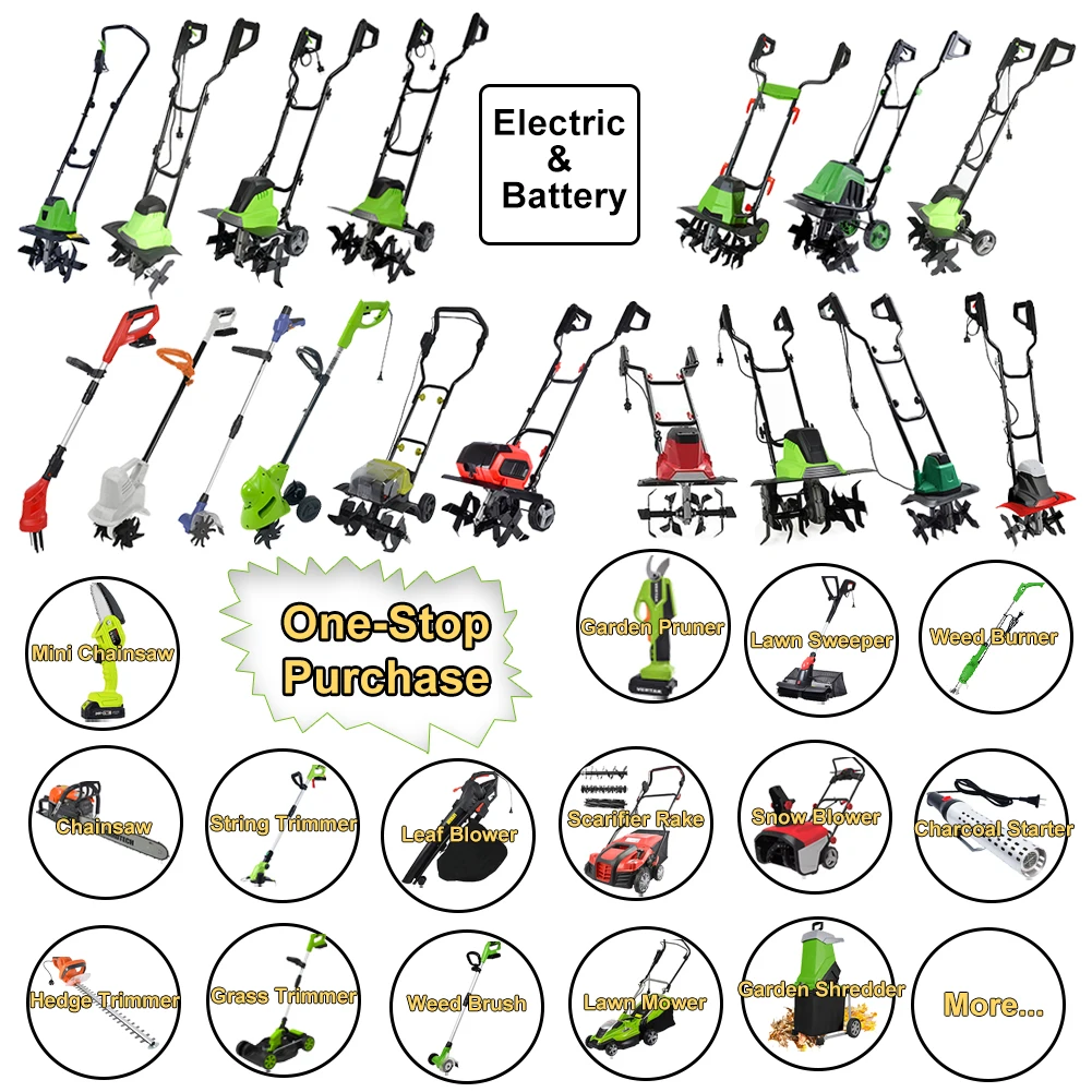 Vertak Mini Power Tiller เครื่องขนาดเล็ก Cultivator 40V Mini Tiller Planter 650W ไร้สาย Garden Tiller