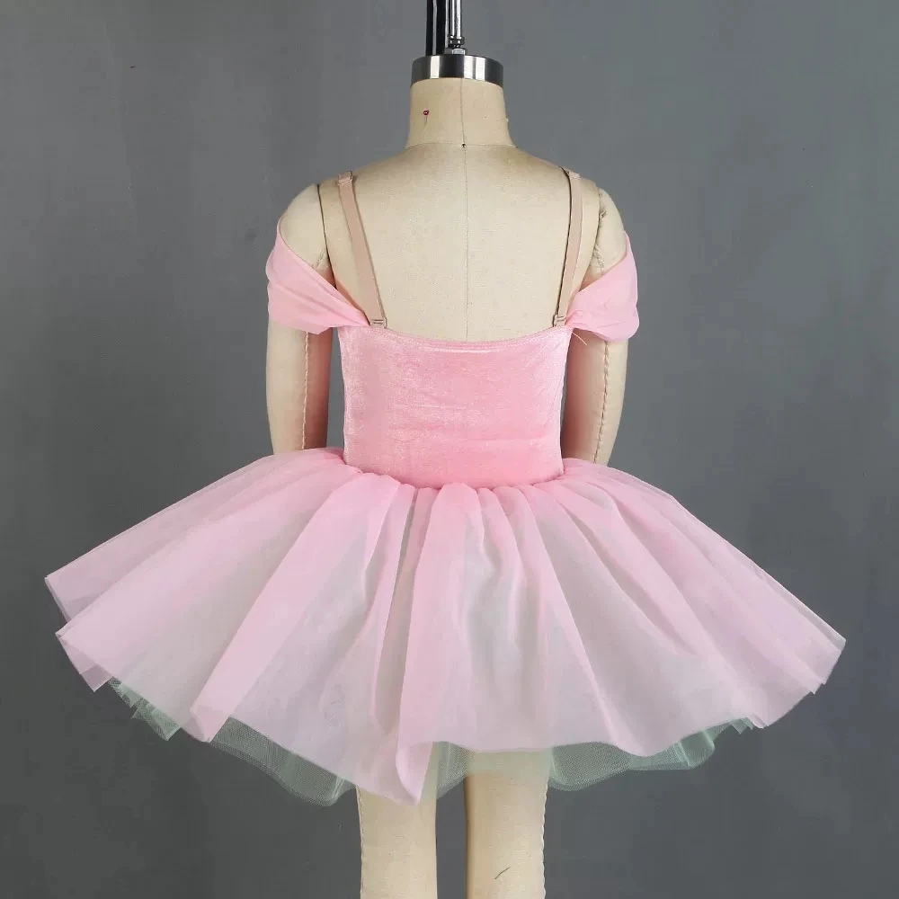 فستان باليه طويل مخصص لعام 2025 من الشيفون لمسابقات الرقص للنساء والفتيات بأسلوب مرن وبسيط