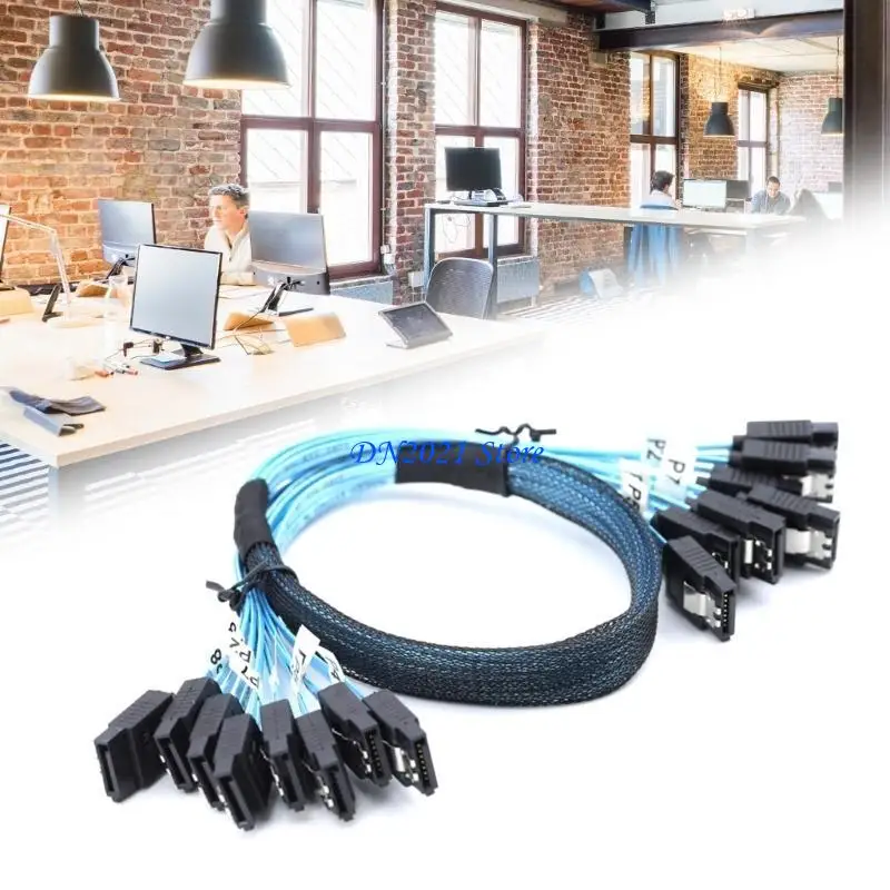 

F3KE Pack of 8 SataSAS Cable SATAIII Data Cable Fast Speed 6Gbps for HDD SSDs Server