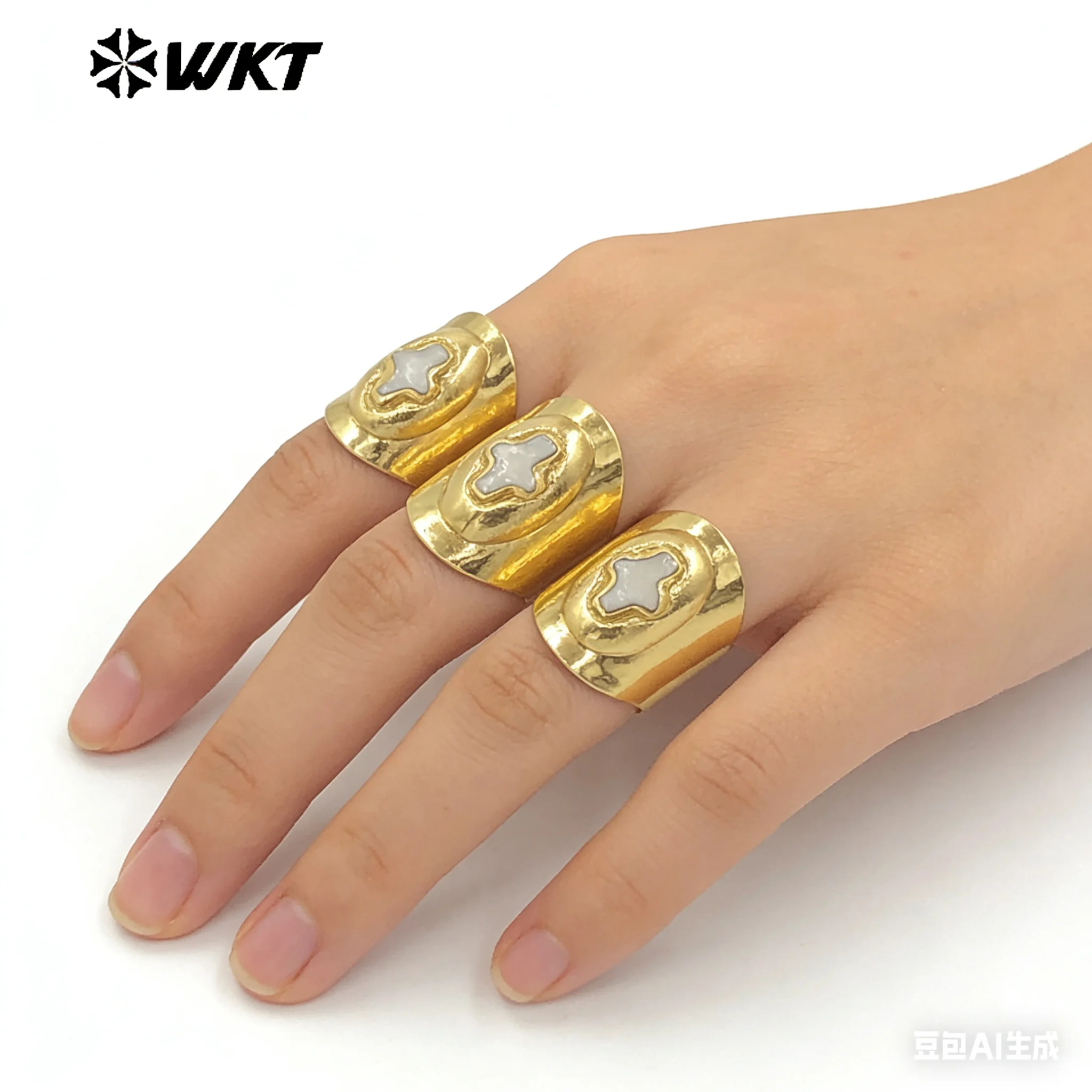 

Кольцо WT-MPR121 классической формы с пресноводным жемчугом и позолотой 18K, унисекс, для коктейльных вечеринок, декоративное