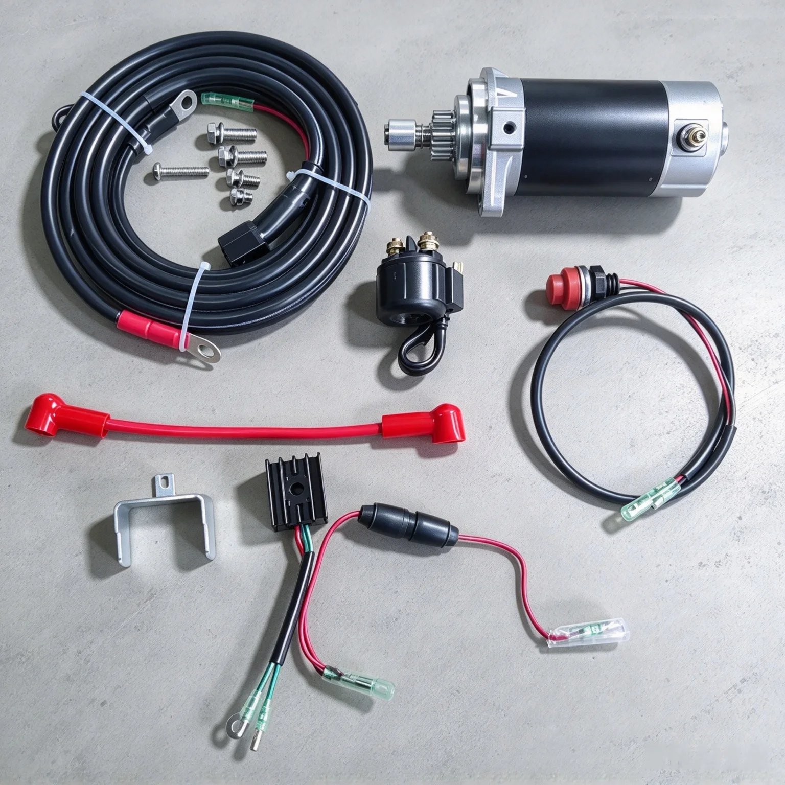 Electric Start Kit FOR Tohatsu Mercury 4-Stroke 15-30HP Outboard Motor Rear Operator Boat Engine Replacement Accessory