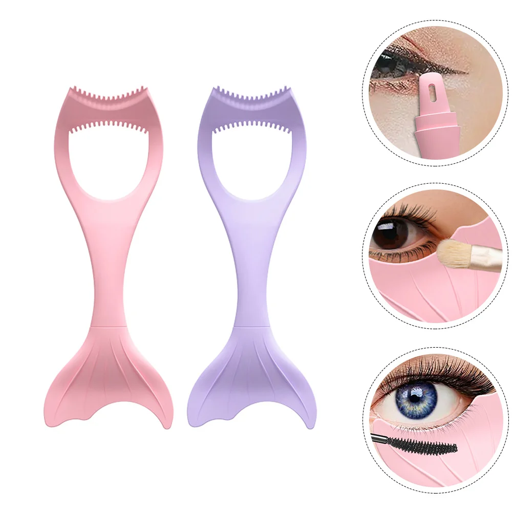 

2Pcs Women Eyeliner Applicators Silicone Makeup Tools for Eyes Smudge-Proof Reusable Eye Aids Detachable Design