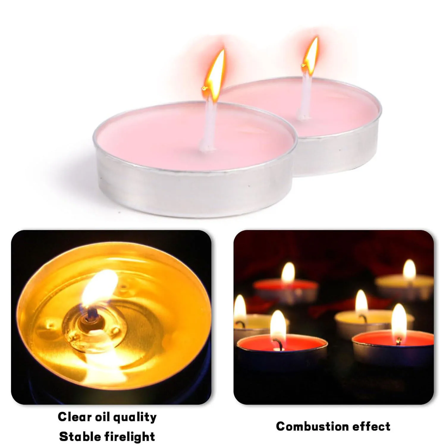 50pcs Smokeless Mini Tea Light Candles Set Safe Unscented Candles For Anniversary Dinners Wedding Valentines Day Decorations