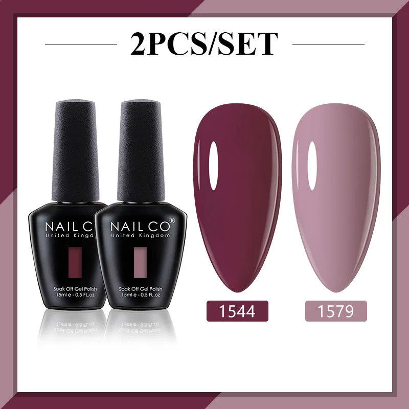 NAILCO 15ml UV Gel Nail Polish Nails 2pcs/set Dark Classic Color Gel Nail Art All For Manicure Nail Supplies For Professionals