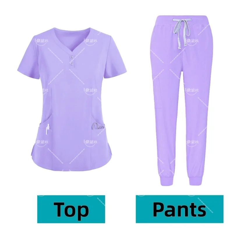 Multicolor Scrub Set para Mulheres, Médico Workwear, Enfermeira Scrubs, Atacado Jogger Suit, Uniformes Cirúrgicos Médicos Hospitalares