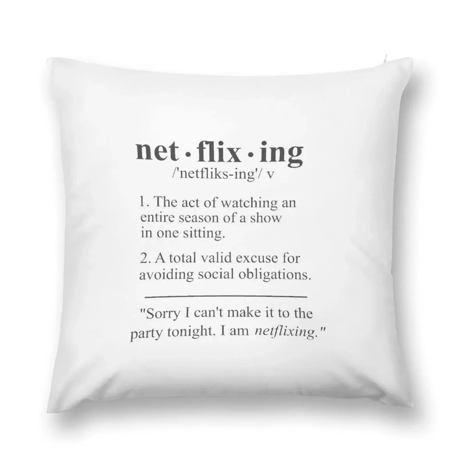 

Netflixing Defintion Throw Pillow luxury sofa pillows luxury decor pillow cover christmas pillow