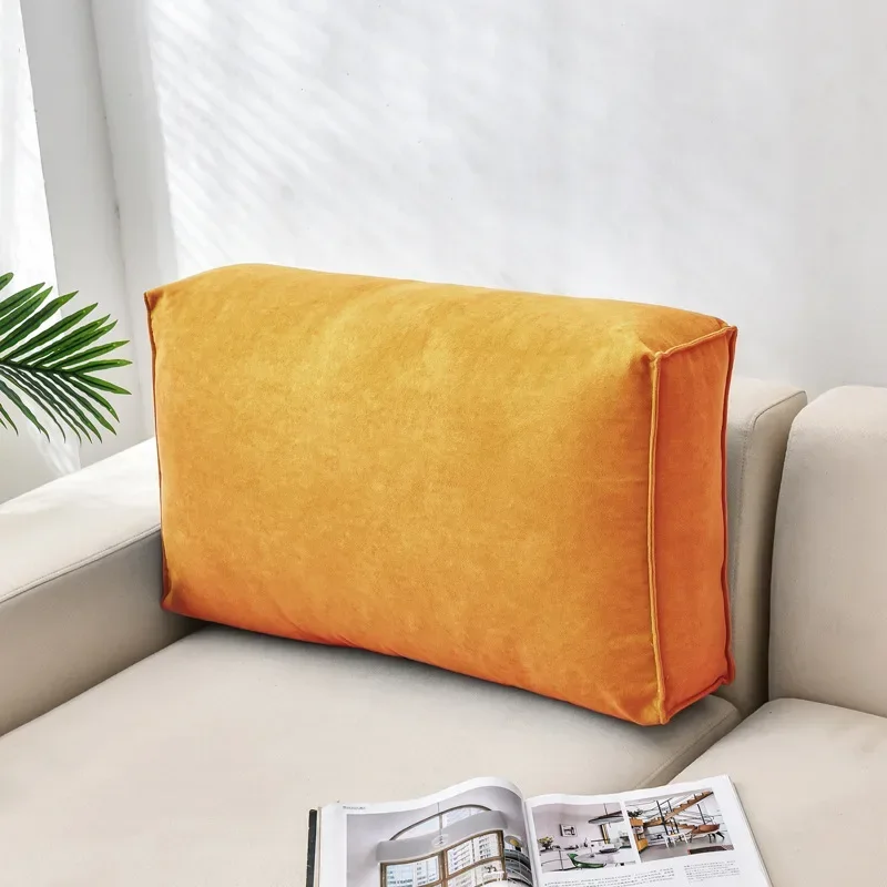 Nordic Rectangular Soft Velvet Sofa Cushion Cover Pillow Cover Lumbar Protective Solid Color Simple Home Decoration Pillow Cover