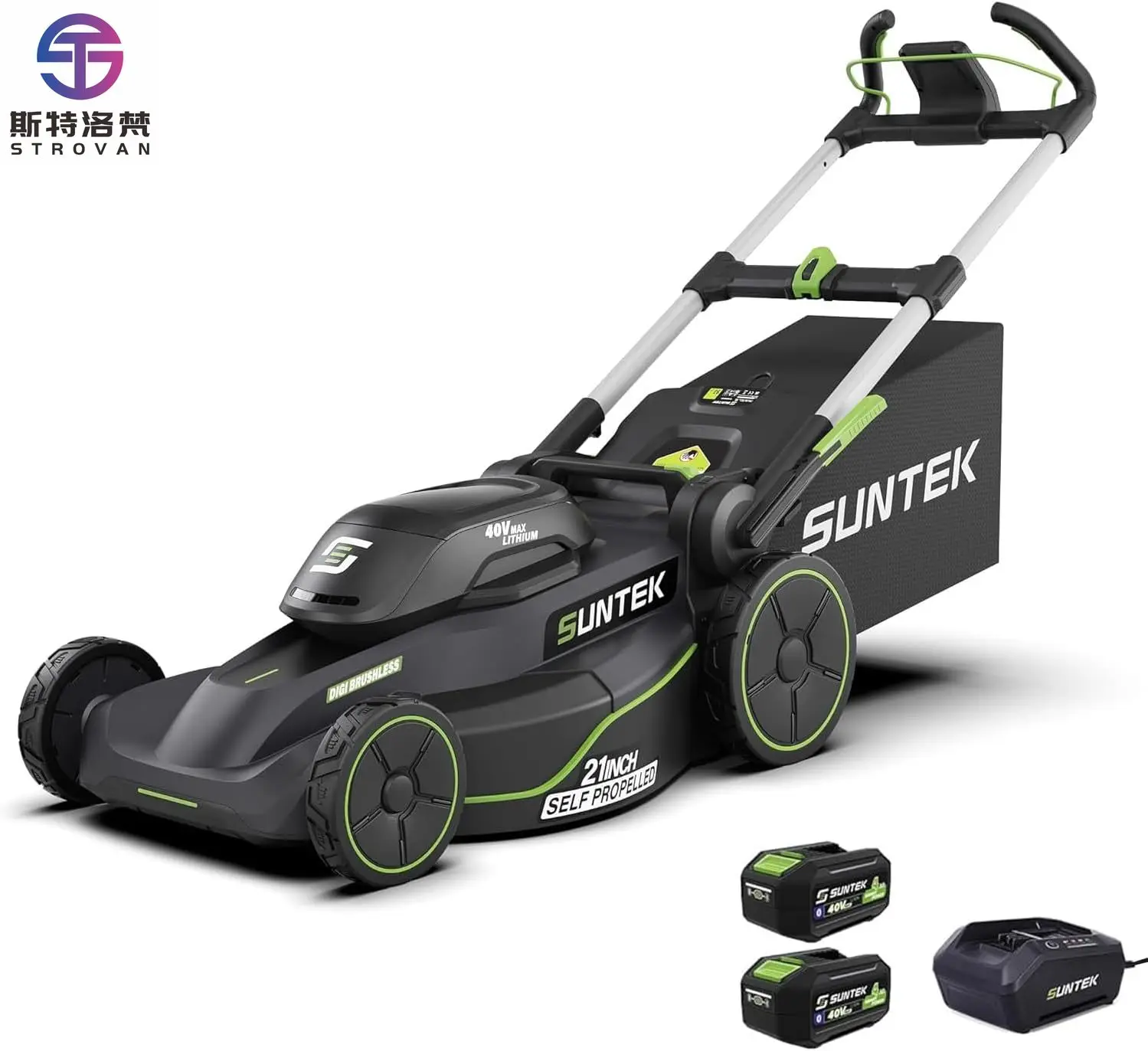 

STLF WJW Tool APP, совместимая с 21-дюймовой аккумуляторной газонокосилкой 40 В, литий-ионным аккумулятором емкостью 2 литий-ионных аккумулятора емкостью 4,0 Ач и быстрое зарядное устройство Inclu