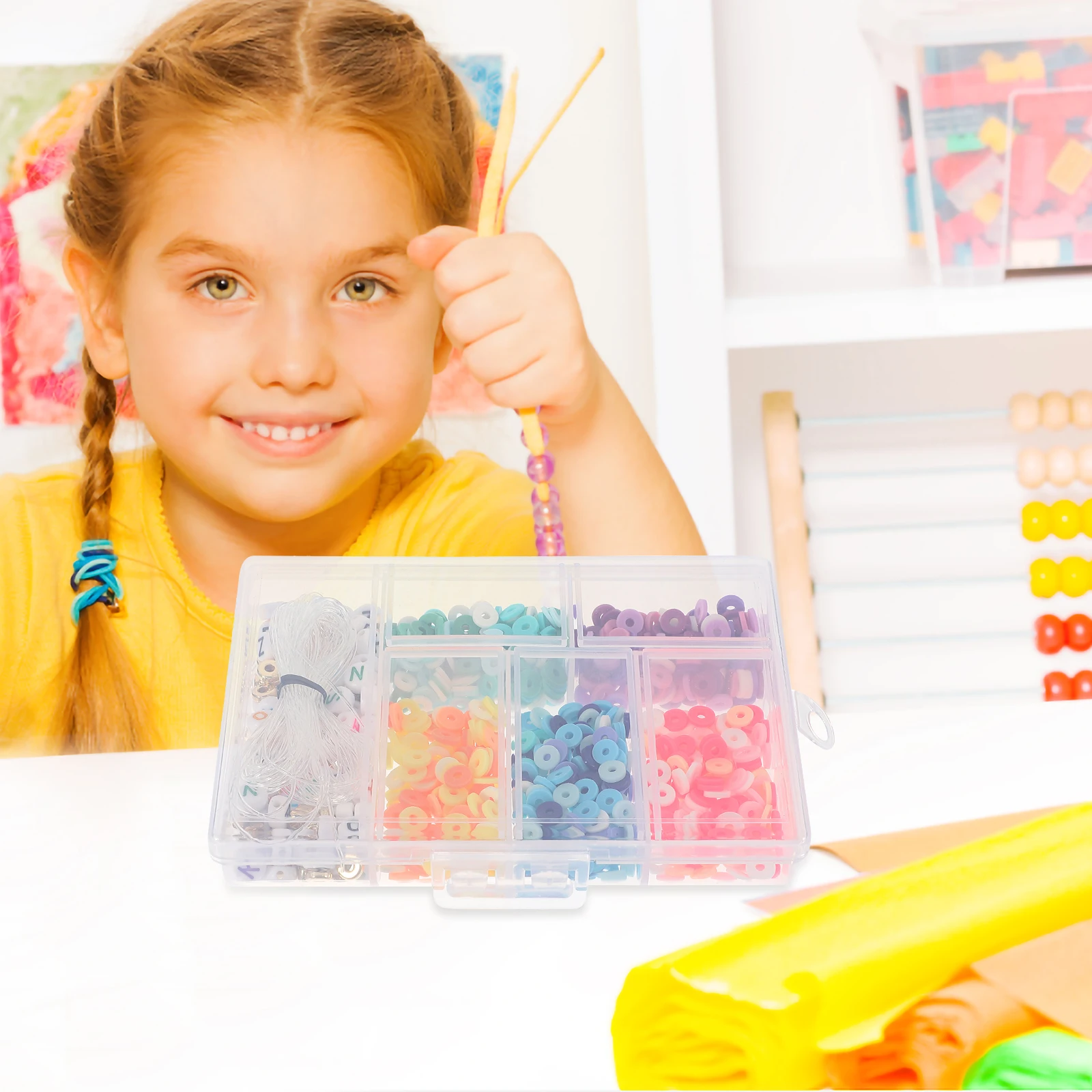 

Polymer Bead Accessories Spacer Beads for Bracelet Making Craft Charms Boxed Clay Kit Small Bracelets