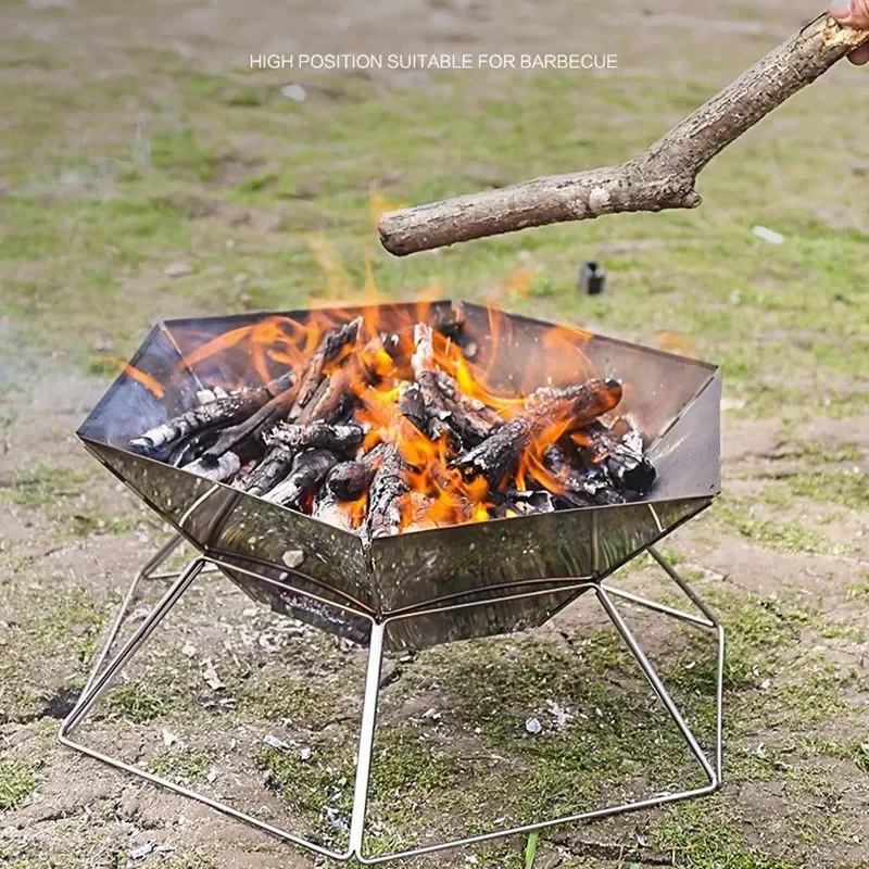 Portable Wood Stove Brazier Camping Fire Wood Heater Folding Hike