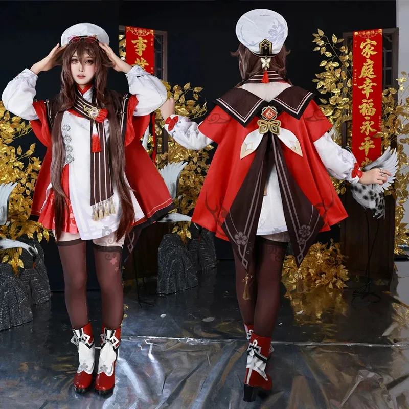 Disfraz de Cosplay de Hutao, juego Genshin Impact, nueva piel, cerezas, Snow-Laden, disfraz de Cosplay de Hutao de talla grande