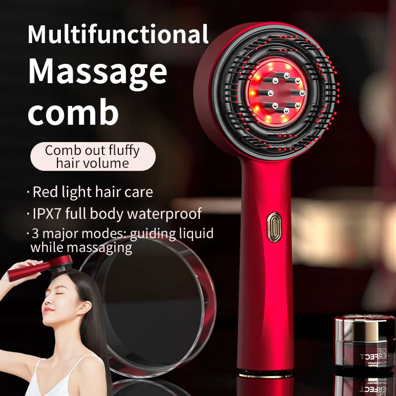 Electric Vibration Scalp Massage Comb Red Light Therapy Hair Growth Head Massage Brush Hair Care Anti-hair Loss Oil Applicator