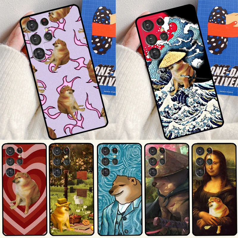 Doge Meme Cheems Case For Samsung Galaxy S23 S21 S22 Ultra Note 20 S8 S9 S10 Note 10 Plus S20 FE Phone Cover