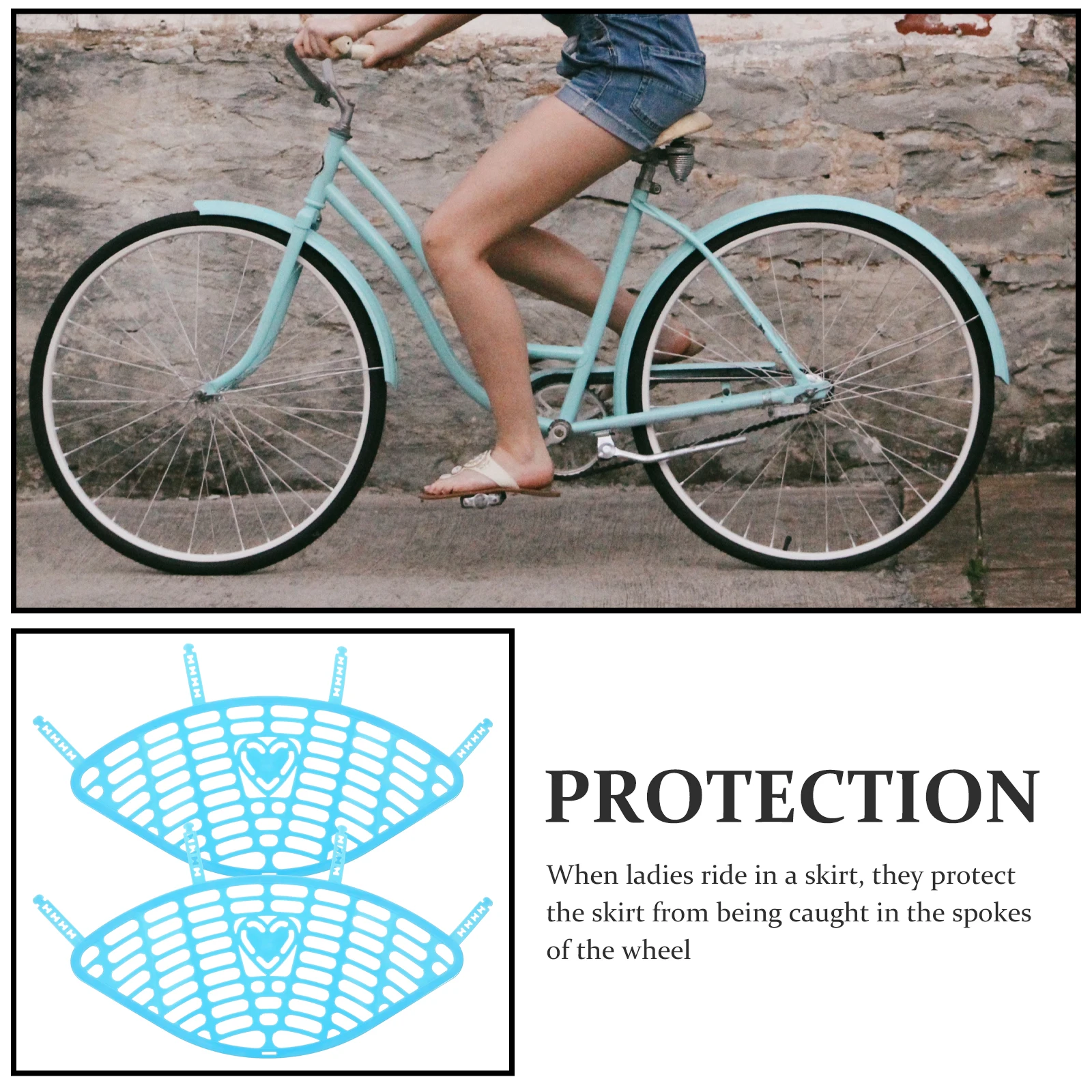 2Pcs Bike Rear Wheel Protective Screens Premium Plastic Backseat Net Easy Install Remove Skirt Foot Guard Bike Protective Mesh
