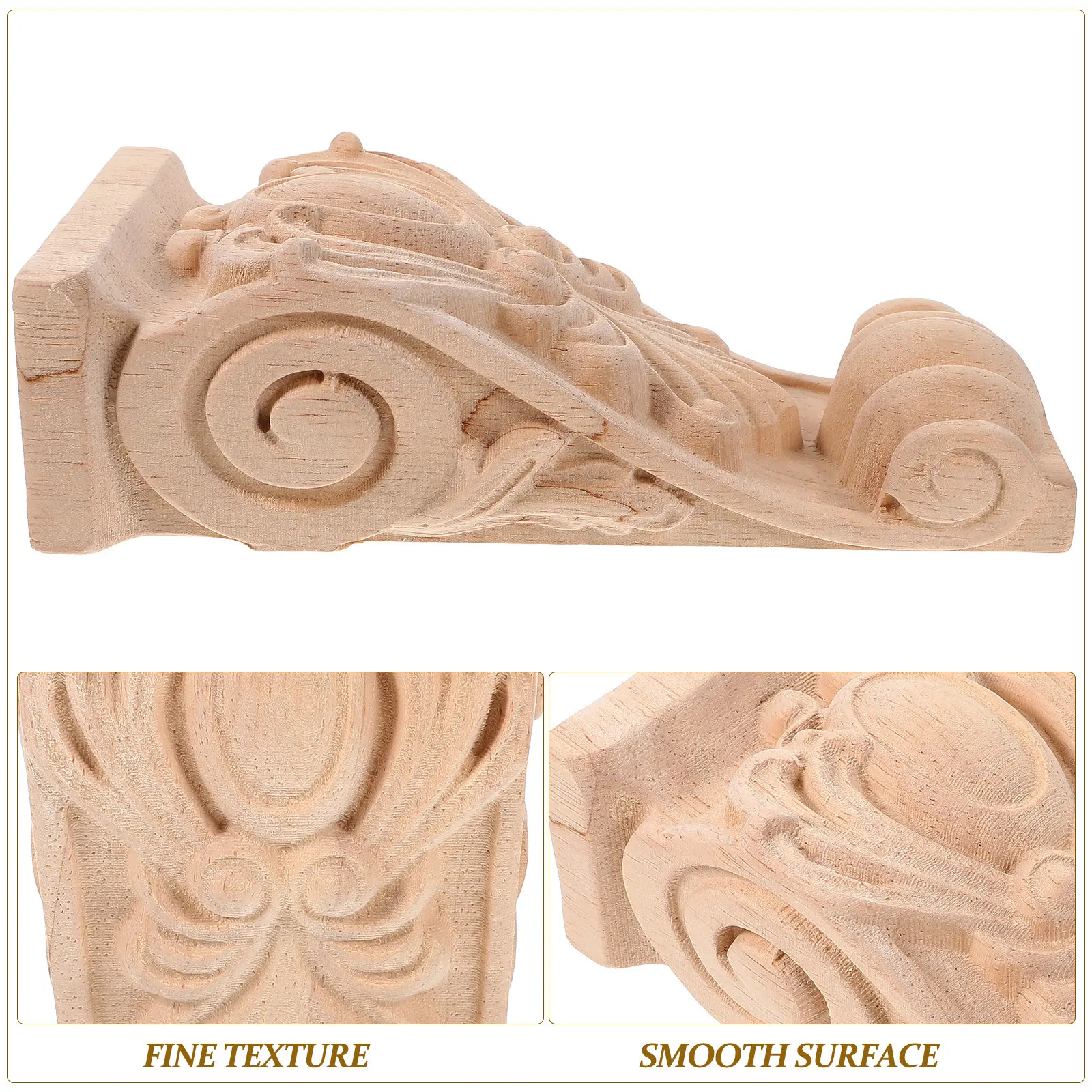 Carved Wooden Corbel Rustic European Style Wood Corbel Decoration Decorative Wood Corbels for DIY Smooth Surface