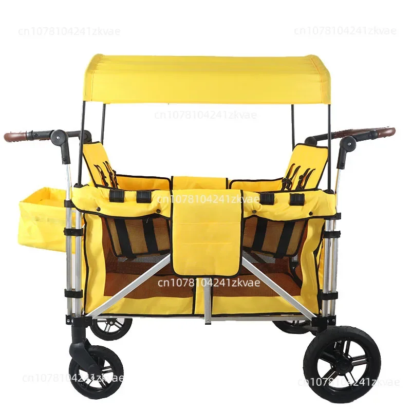 Multi Functional Aluminum Frame Kids Wagon Stroller with Canopy Camp Cart Kids Wagon