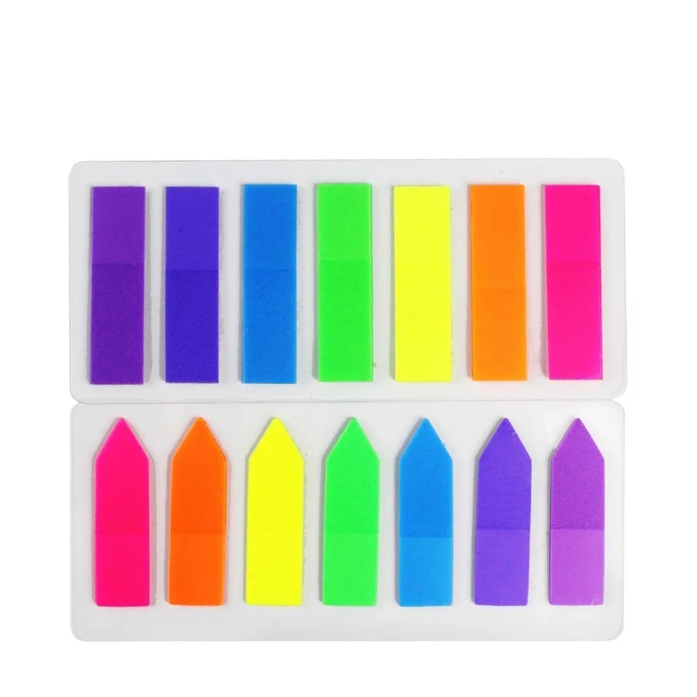 

10pcs Self Stick Notes Fluorescent Arrow Rectangle Page Markers Tabs Colored Index Bookmarks Semitransparent Writing Smooth