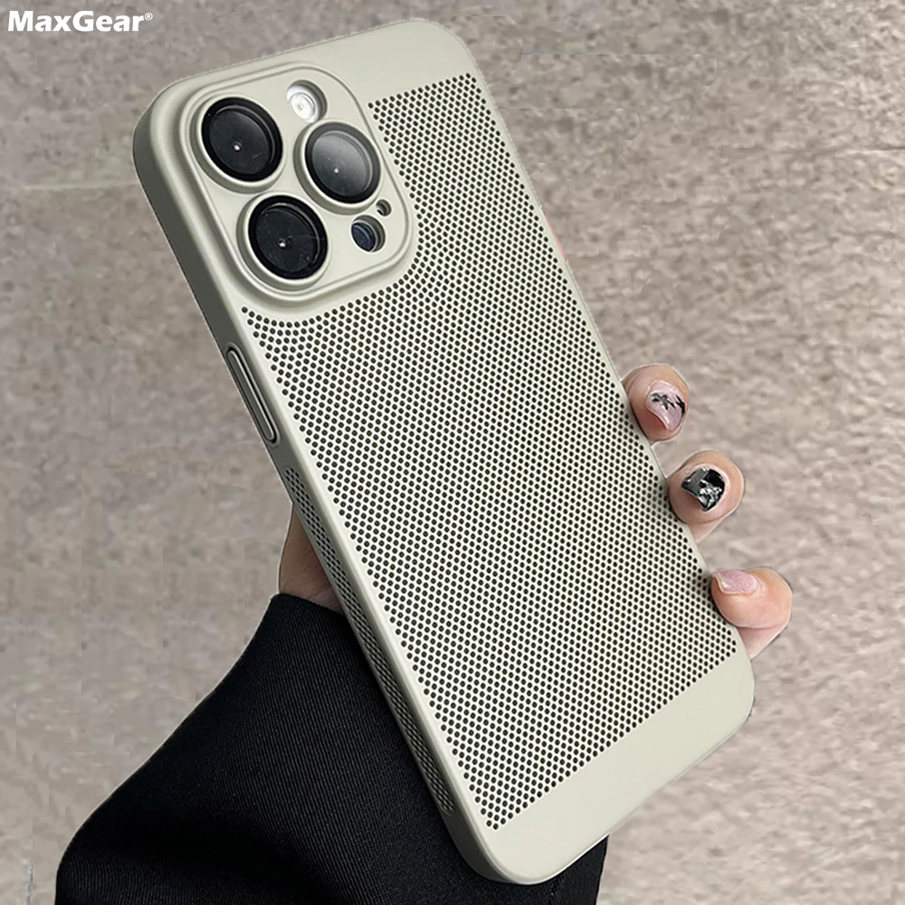Original Kühlung Matte Wärmeableitung Fall Für iPhone 17 16 15 14 13 12 11 Pro Max X XS Max XR 7 8 Plus 17 Luft Metallic Abdeckung – Detail 1