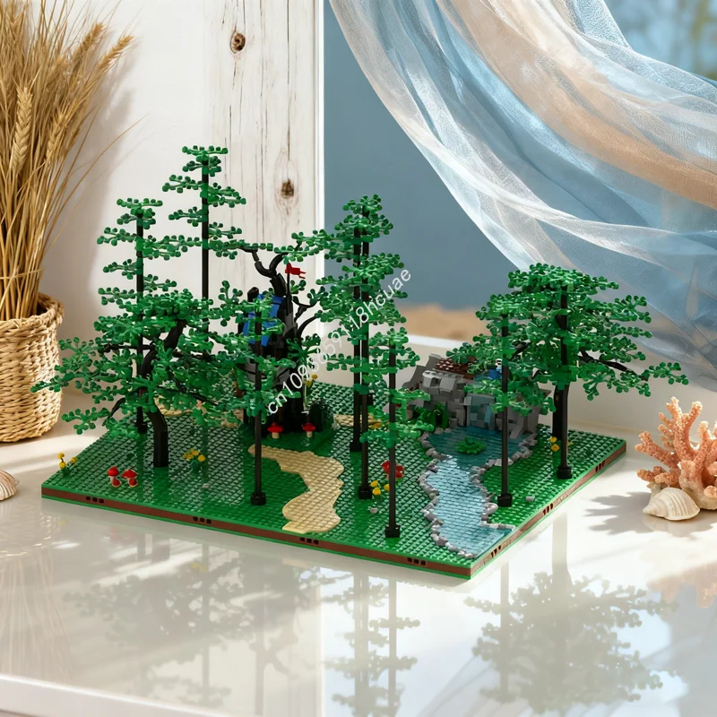 

1856 шт. набор дисплеев MOC, модель лесного убежища, строительные блоки, строительная сборка, игрушка «сделай сам», креативная идея для рождественского подарка, кирпич